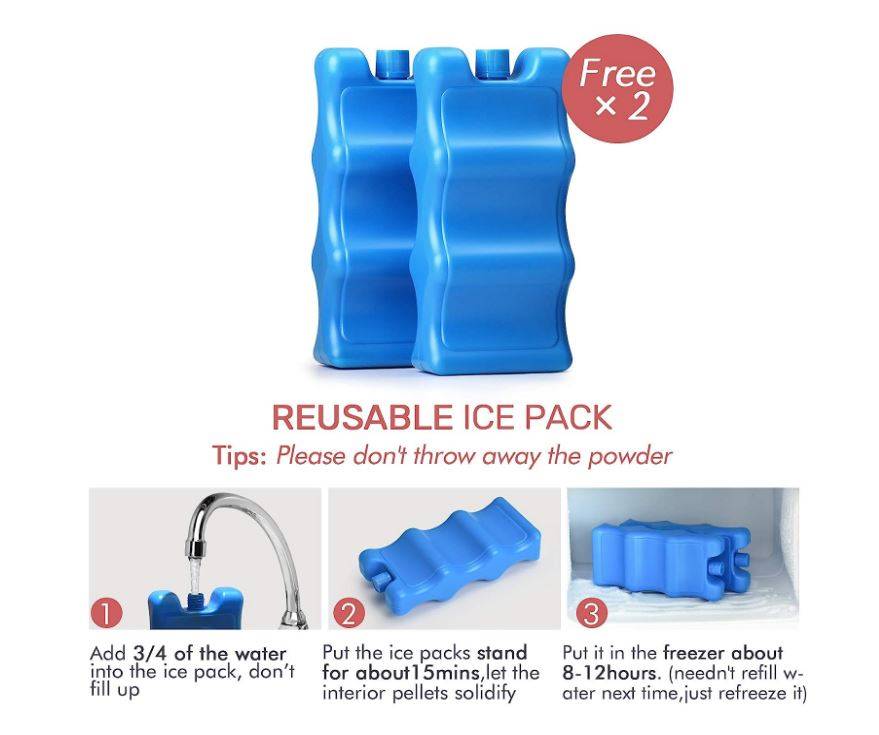 Breast milk cooler bag-1 with ice pack-2
